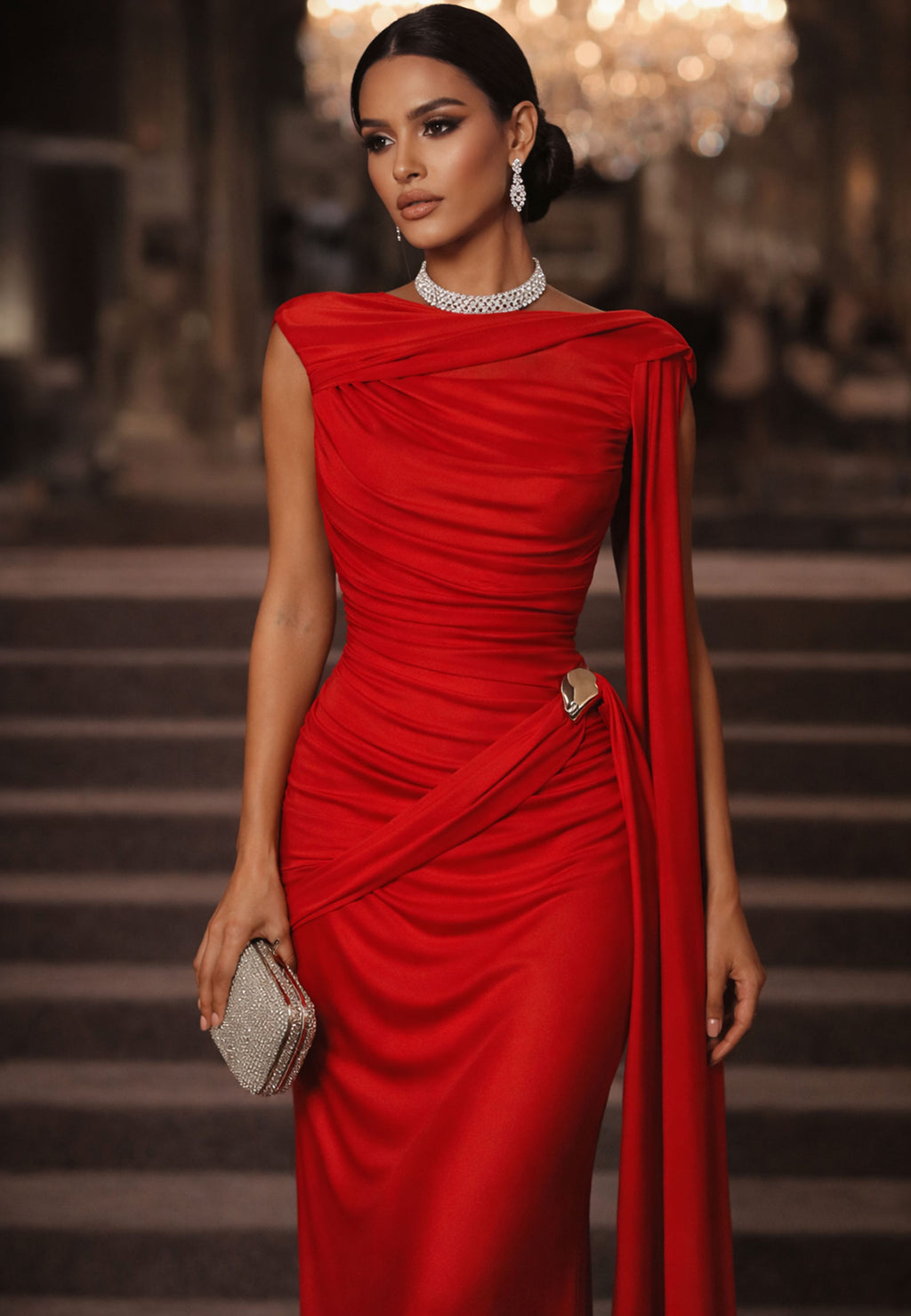 Burgundy Sfilato dress - view 2
