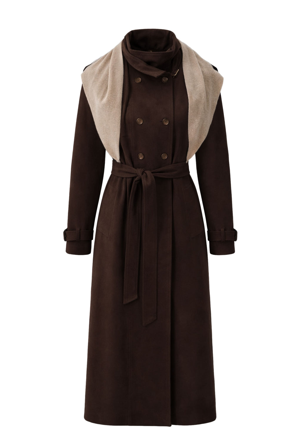 Black Sfilato trench and kerchief set - view 1