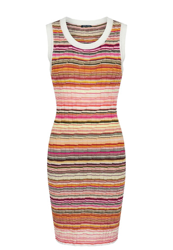 Sunset Stripe Sleeveless Knit Mini Dress - view 1