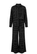 Black Embroidered Belted Maxi Set - view 1