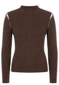 Chocolate Fine-Knit Turtleneck - view 1