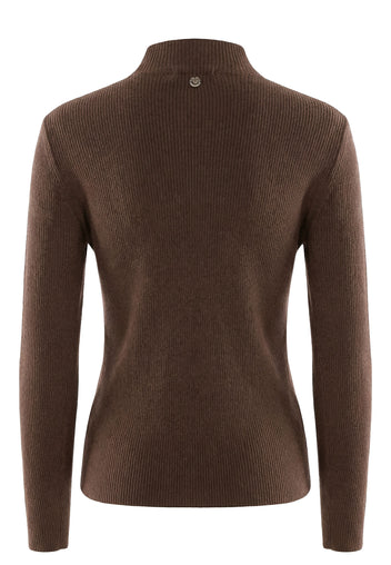 Chocolate Fine-Knit Turtleneck - view 3