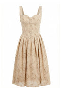 Beige Floral Corset Sundress