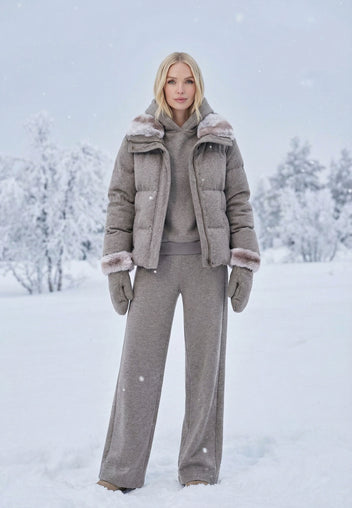 Vadena Three-Piece Suit — Brown