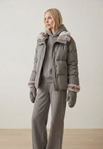 Vadena Three-Piece Suit — Brown