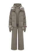 Vadena Three-Piece Suit — Brown