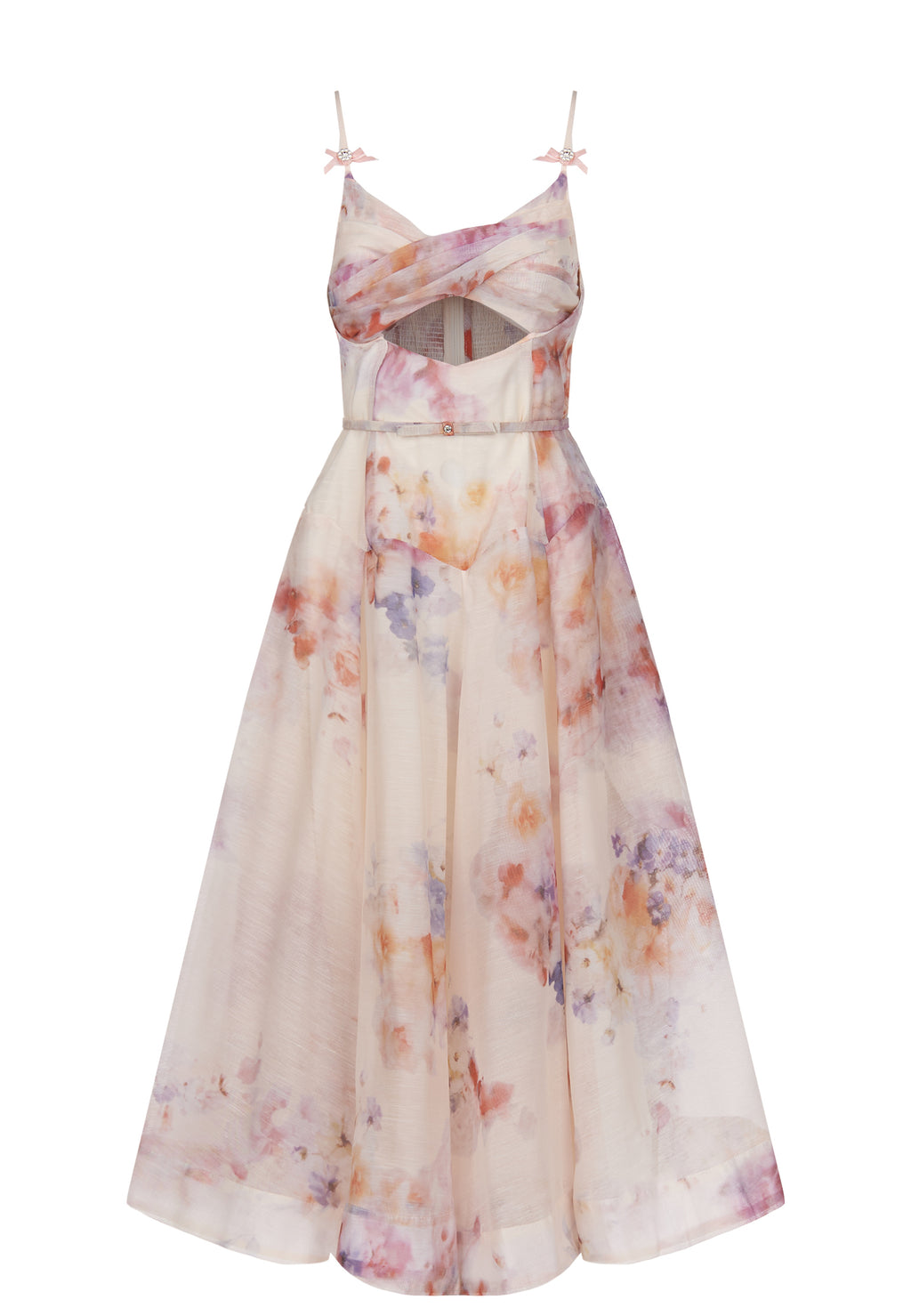 Gray and Coral Sfilato dress - view 1
