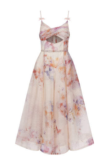 Gray and Coral Sfilato dress - view 1