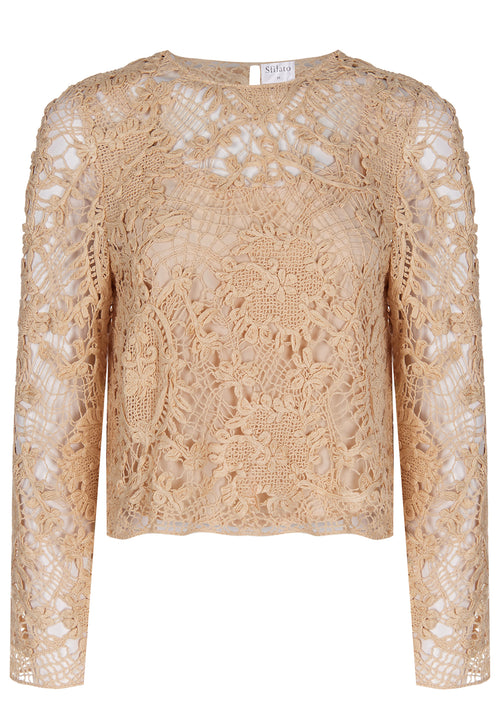 Beige Sfilato blouse - view 1