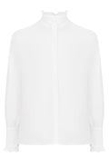 White High-Neck Zip Blouse - view 1