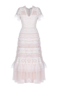Pale Pink Tiered Tulle Mini Dress - view 1