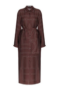 Burgundy Geometric Shirt Dress - view 1