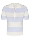 Sky Stripe Quarter-Zip Knit Polo - view 1