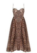 Brown Leopard Strappy Midi Dress - view 1