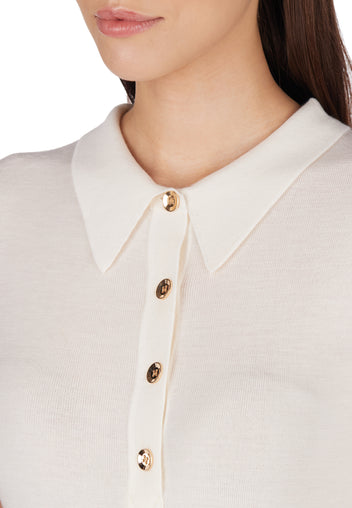 Gray and Beige Sfilato polo - view 5