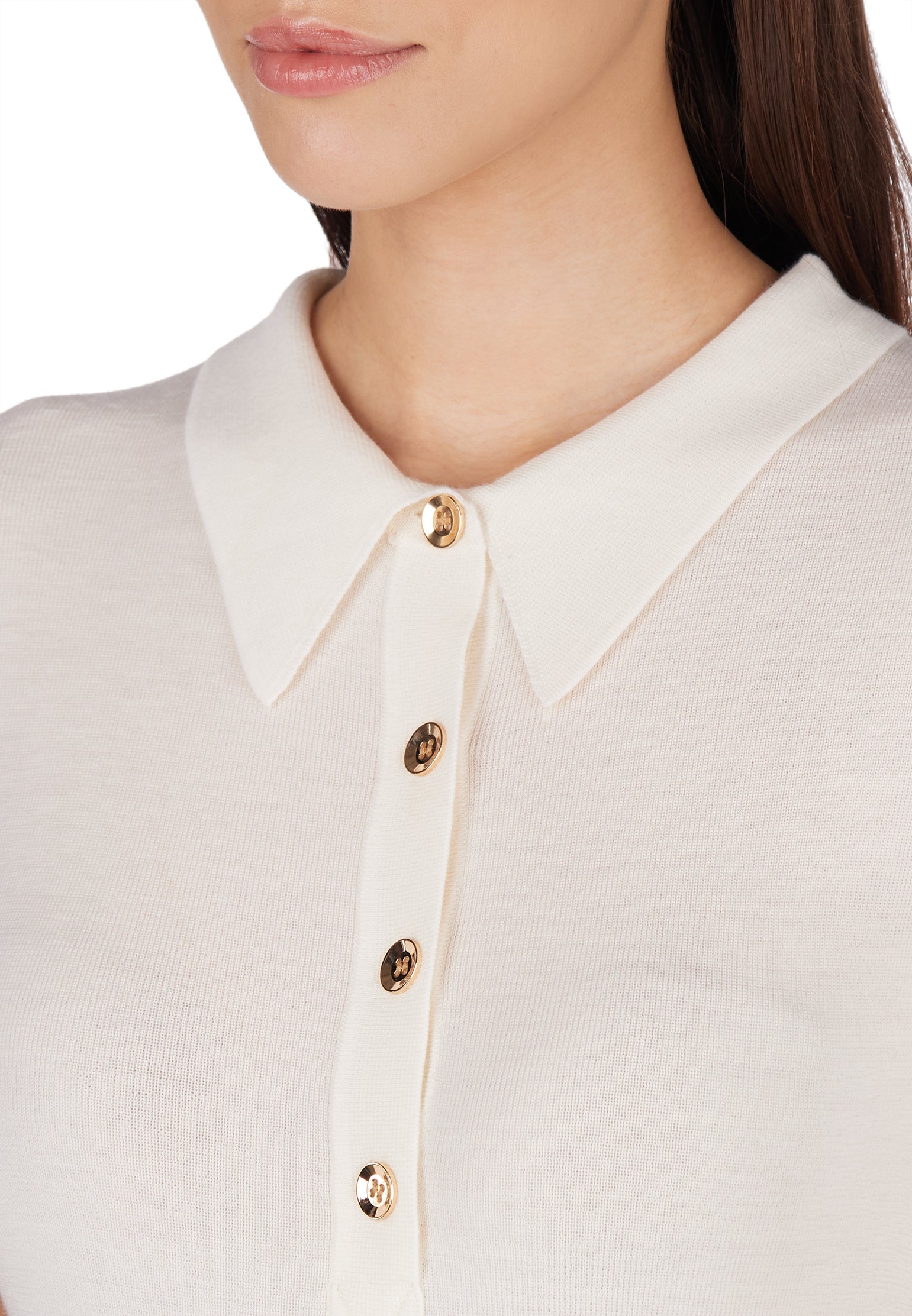 Gray and Beige Sfilato polo - view 5