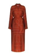 Rust Geometric Shirt Dress - view 1