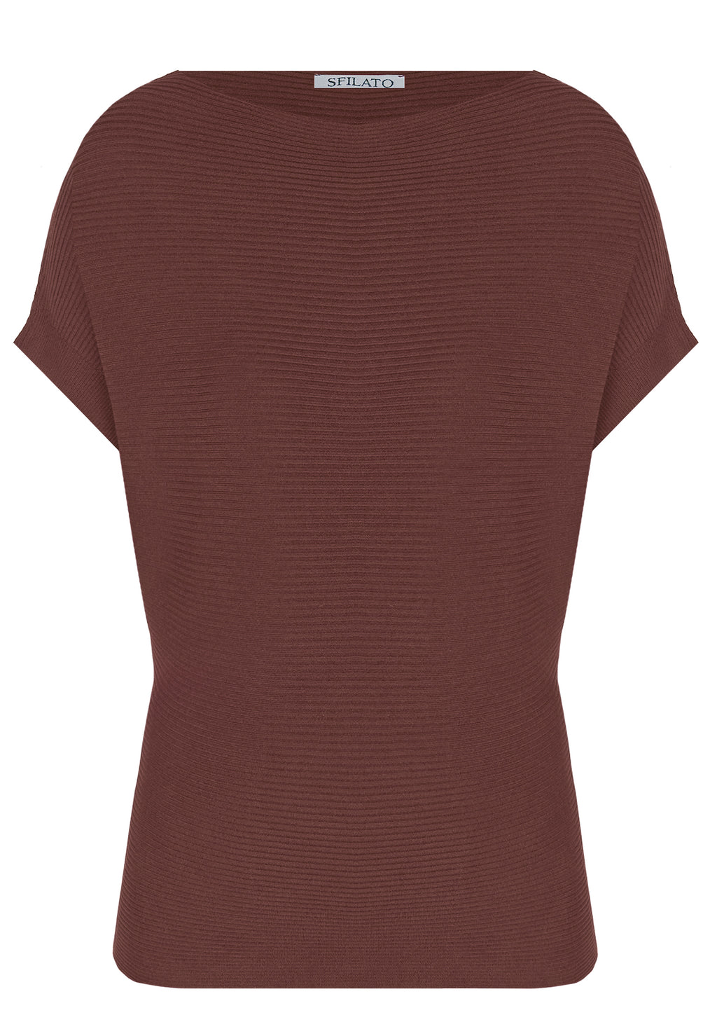 Burgundy Sfilato short sleeve top - view 1