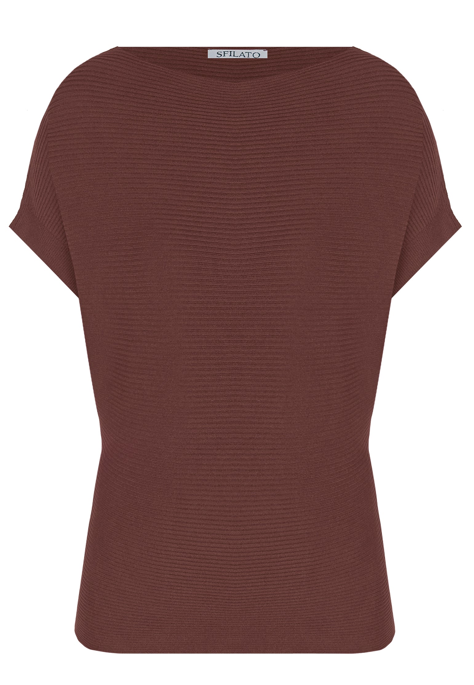 Burgundy Sfilato short sleeve top - view 1