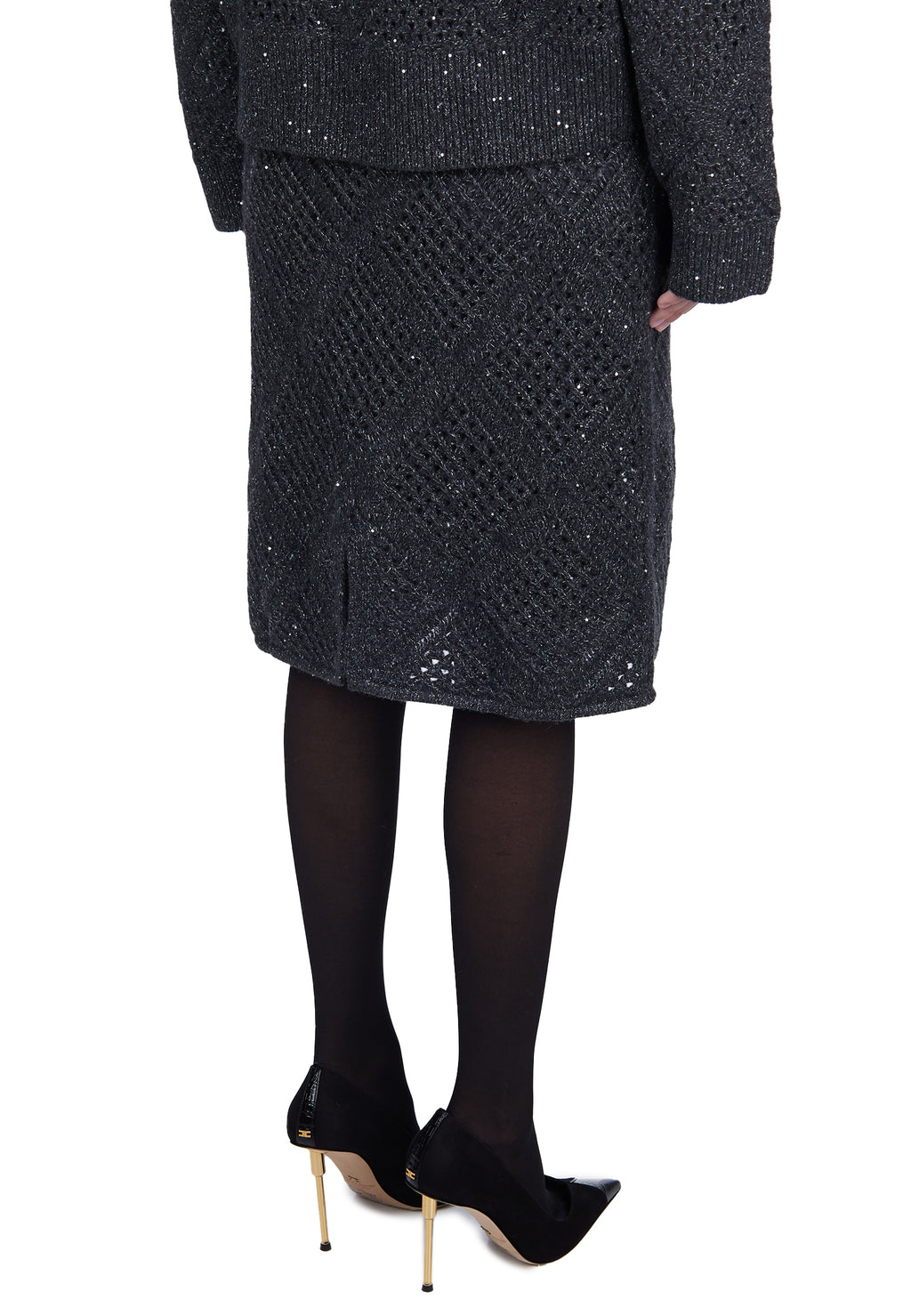Navy Sfilato skirt - view 2