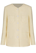 Cream Collarless Button Jacket - view 1