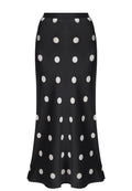 Black Polka-Dot Mermaid Midi Skirt - view 1