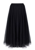 Black Tulle A-Line Midi Skirt - view 1