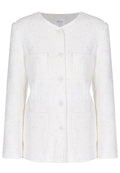 Ivory Textured Single-Breasted Jacket - view 1
