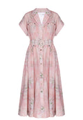 Pink Floral Button-Front Shirt Dress - view 1