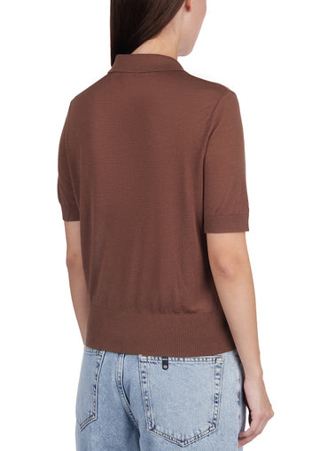 Brown Sfilato polo - view 2