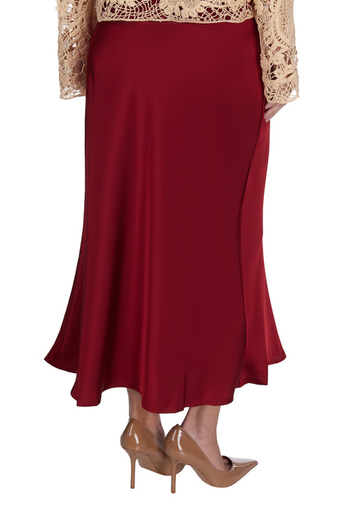Black and Burgundy Sfilato skirt - view 2