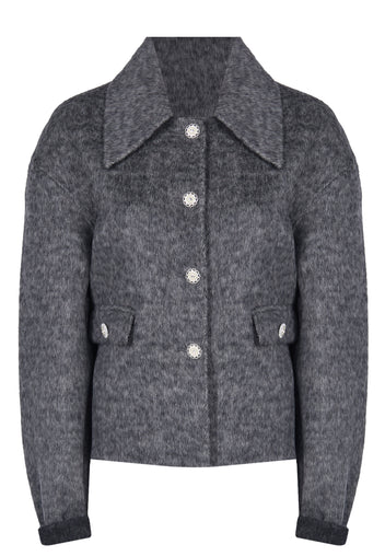 Graphite Cropped Wool Jacket - view 1