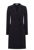 Black Double-Breasted Tailored Coat Dress - view 1