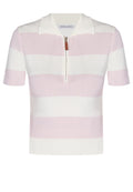 Pink Stripe Zip Polo - view 1