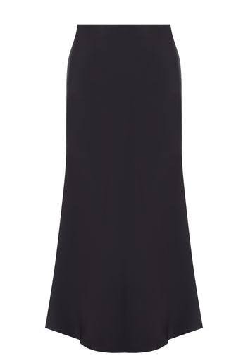 Black Crepe Mermaid Maxi Skirt - view 1