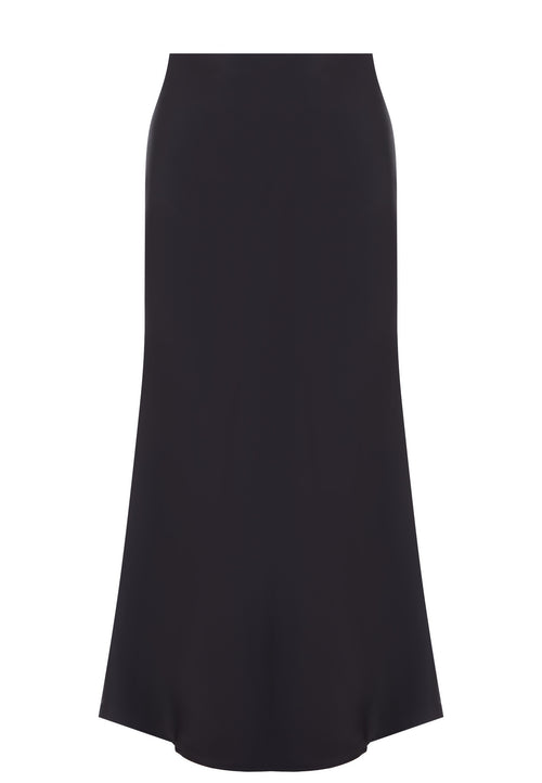 Black Crepe Mermaid Maxi Skirt - view 1