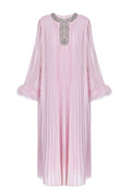 Pink Embroidered Caftan Midi Dress - view 1
