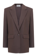 Chocolate Single-Breasted Tailored Blazer - view 1