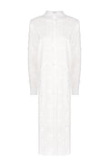 White Embellished Sheer Shirt Dress - view 1