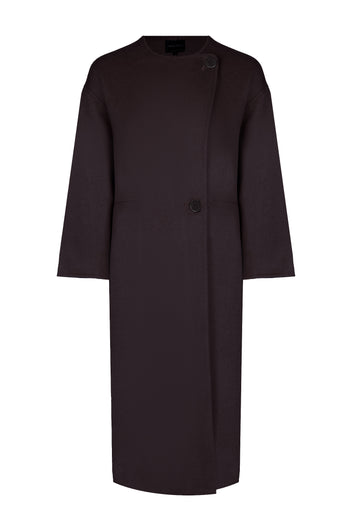 Burgundy Sfilato coat - view 9
