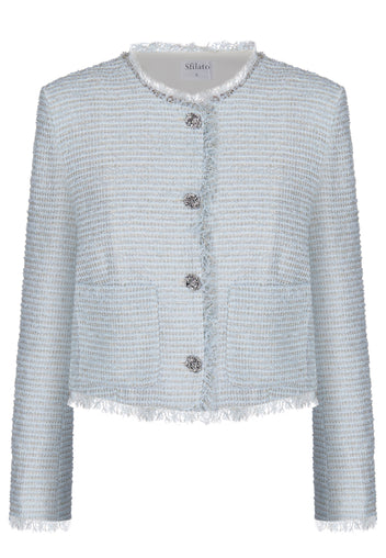 Sky Tweed Cropped Jacket - view 1