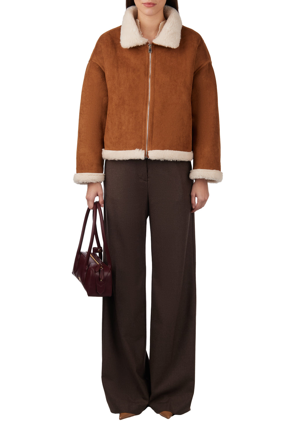 Brown Sfilato sheepskin coat - view 3