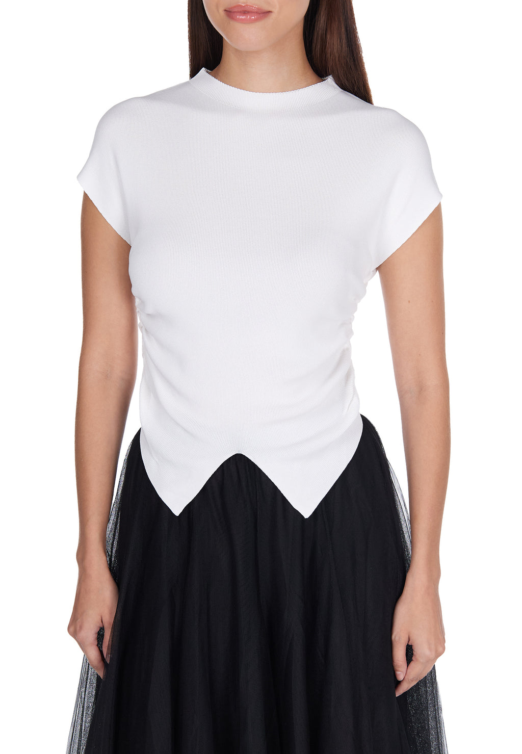 Black and White Sfilato short sleeve top - view 4