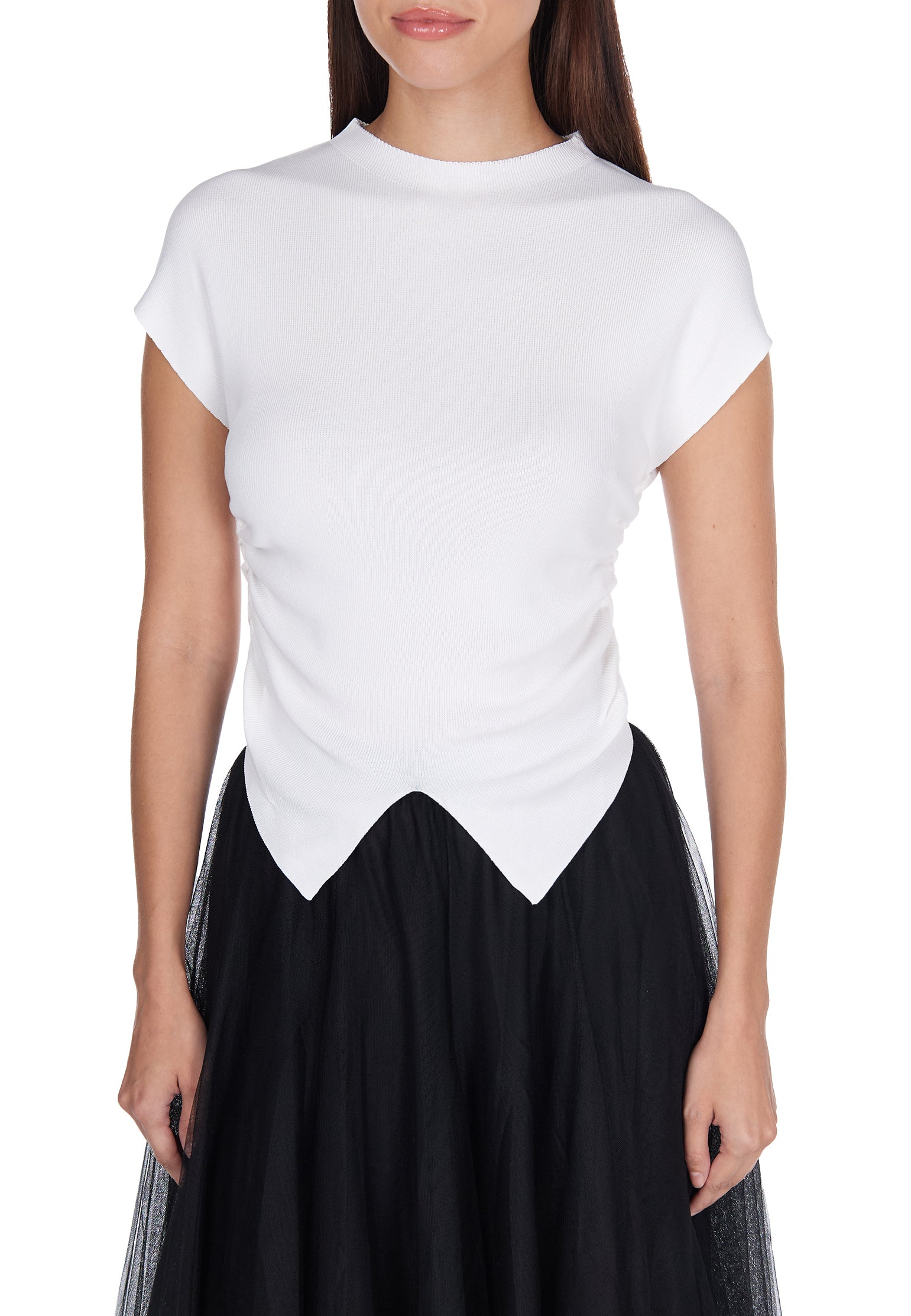 Black and White Sfilato short sleeve top - view 4