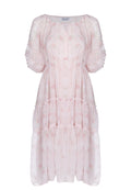Blush Floral Sheer-Sleeve Midi Dress - view 1