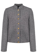 Gray Cropped Jewel-Button Jacket - view 1