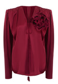 Burgundy Sfilato blouse - view 1