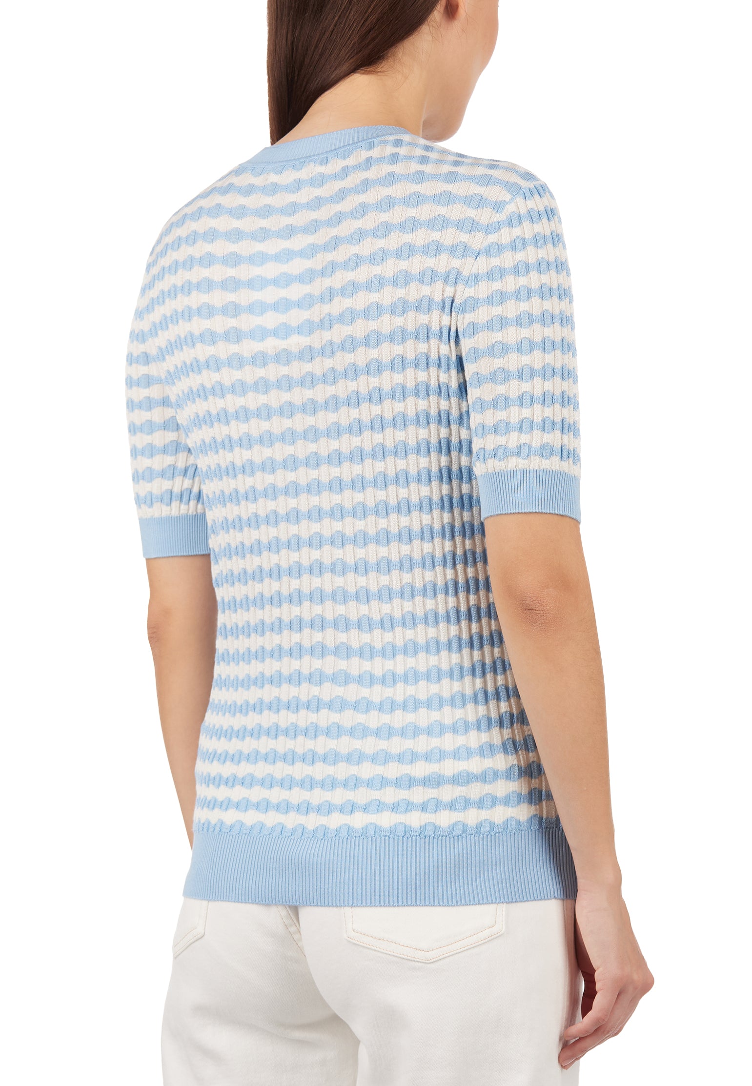 Blue and Gray Sfilato pullover - view 3