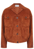 Cognac Suede Pocket Shirt Jacket - view 1