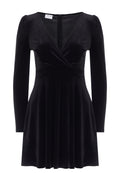 Black Velvet Puff-Sleeve Mini Dress - view 1